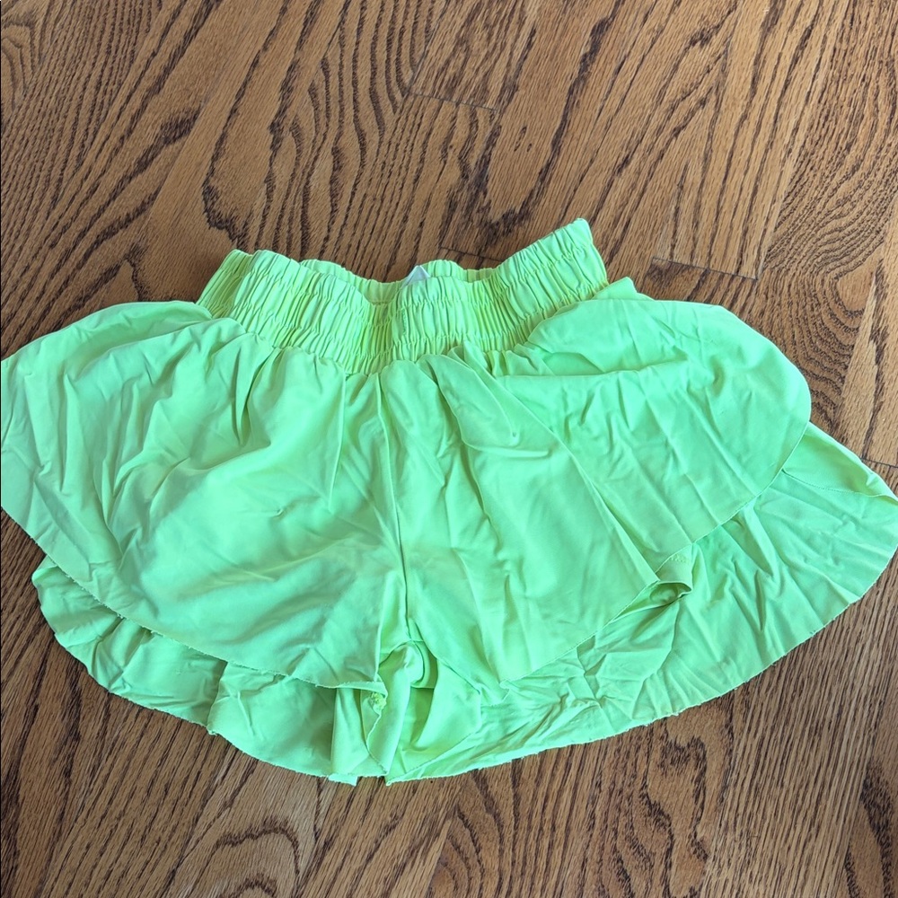 Neon Green butterfly shorts